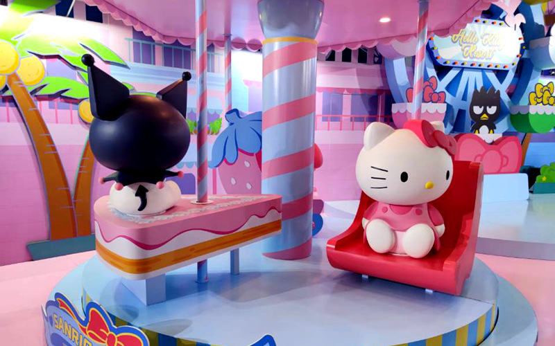 “三亞Hello Kitty度假區(qū)”展館。人民網(wǎng) 劉瀚濤攝