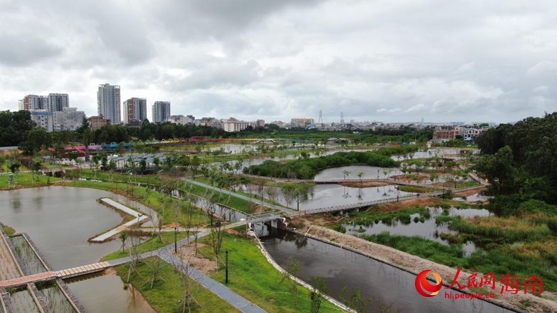 建設(shè)完工的儋州藤根河濕地公園 符武平攝