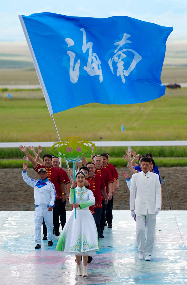 海南民族馬術隊首次組隊參加全國少數(shù)民族傳統(tǒng)體育運動會馬上項目比賽。第十二屆全國少數(shù)民族傳統(tǒng)體育運動會執(zhí)委會供圖