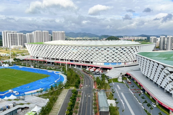 三亞市體育中心實(shí)景圖。 北京城建六集團(tuán)提供